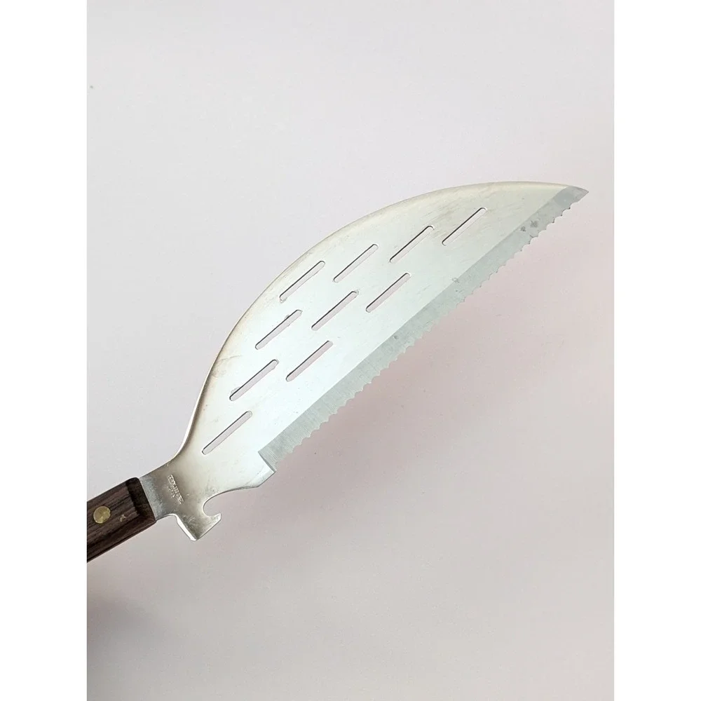 Vintage MCM Serrated Knife Pot Strainer Combo Stainless 7.5